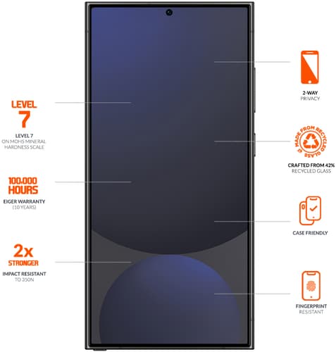 Eiger Galaxy S25 Ultra Glass Screen Protector Privacy Black