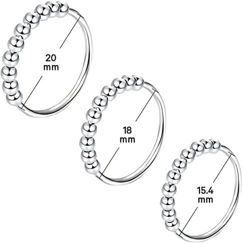 AK Kisten Basics Fidget Ring Anti-Stress Silver 3pc