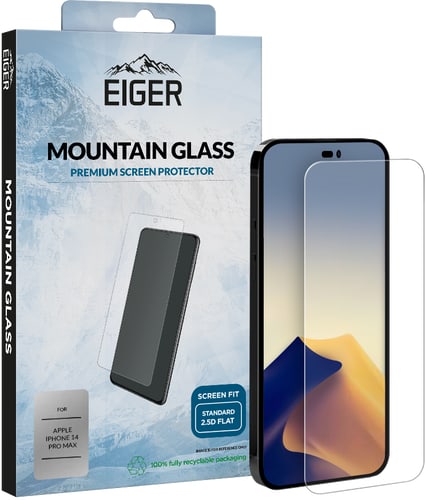 Eiger iPhone 14 Pro Max screen protector Glas flach