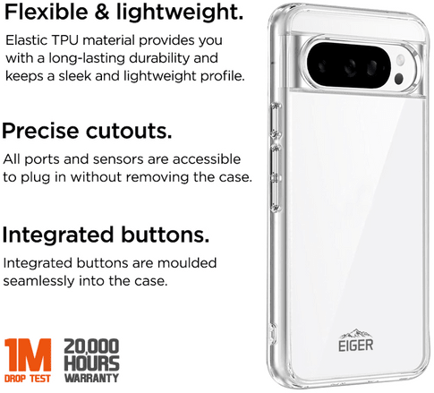 Eiger Pixel 9 & Pixel 9 Pro Grip Backcover Transparent