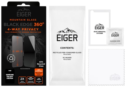 Eiger Galaxy S25 Black Edge 360 Screen Protector Privacy