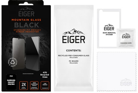 Eiger Galaxy S25 Glass Screen Protector Privacy Black