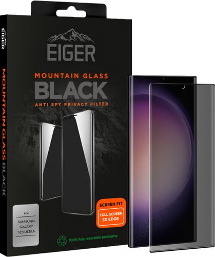 Eiger Glaxy S23 Ultra screen protector 3D Glas Privacy black