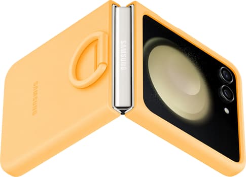 Samsung Galaxy Z Flip5 Ring Silicone Backcover Apricot