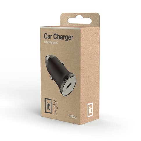 itStyle Basic Car Charger 12V USB C 20W without cable black