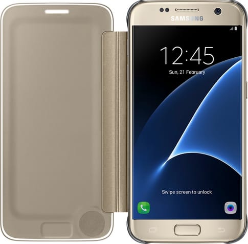 Samsung Galaxy S7 Clear View Flip-Cover gold