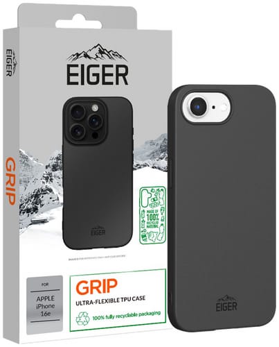 Eiger iPhone 16e Grip Backcover Black (b2b)