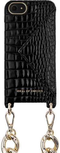 iDeal of Sweden iPhone 7/8/SE 2020 Necklace Cover Croco Black