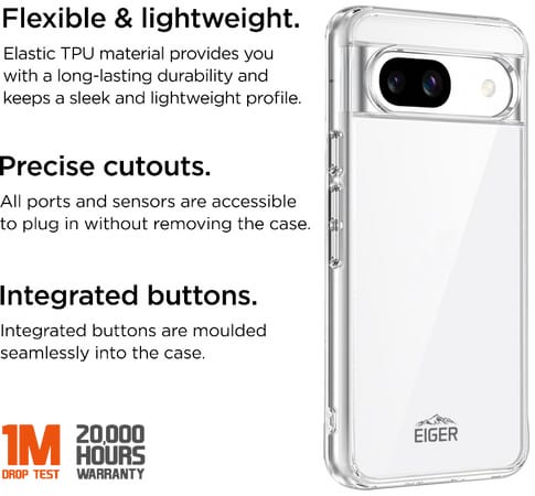 Eiger Pixel 8a Grip Backcover Transparent
