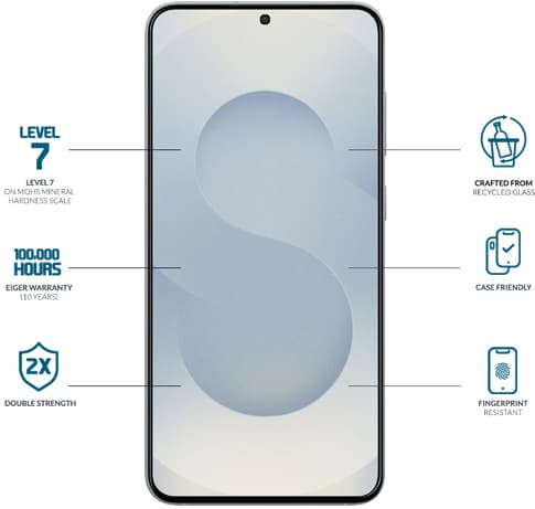 Eiger Galaxy S25 FE Clear Edge 3D Glass Screen Protector