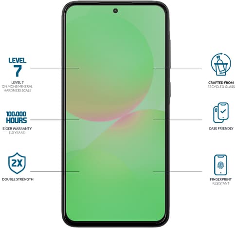 Eiger Galaxy A57/S25 FE/S26 FE Clear Edge 3D Glass Screen Protector