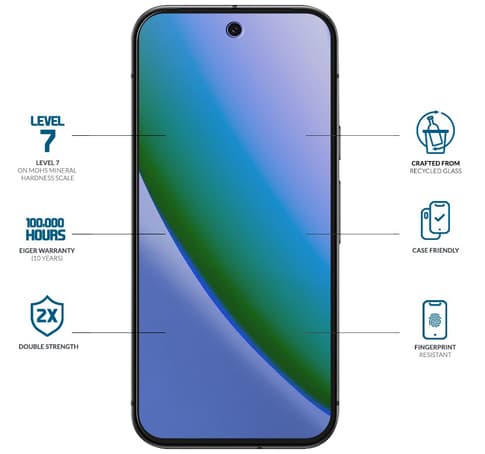 Eiger Pixel 11/11 Pro/10/10 Pro/9/9 Pro Clear Glass Screen Protector