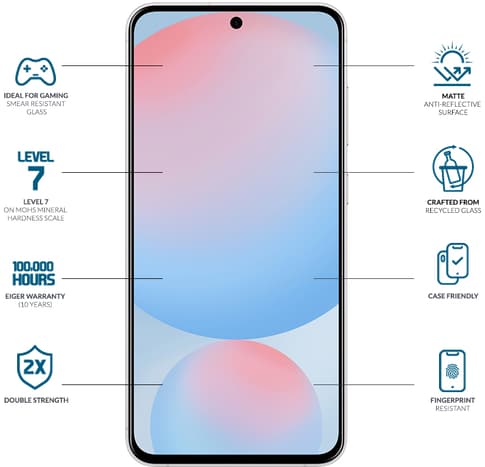 Eiger Galaxy S26 Clear Edge 3D Glass Matt Screen Protector