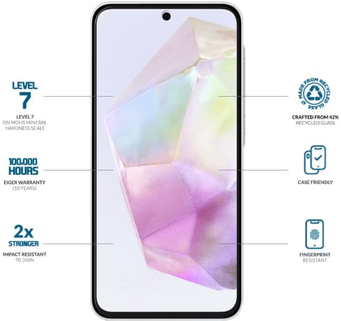 Eiger Galaxy A36/A56/S24 FE Clear Glass Screen Protector