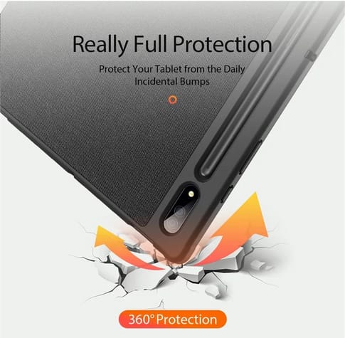 Dux Ducis Galaxy Tab S10 Ultra/S9 Ultra/S8 Ultra Smart Flip Leather Backcover Black (b2b)