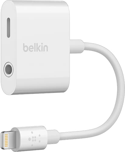 Belkin Audio 3.5 + Charge Lightning Adapter white