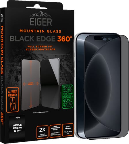 Eiger iPhone 18 Pro Black Edge 360 Screen Protector Privacy