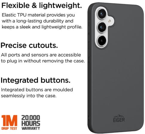 Bulk Eiger Galaxy A35 Grip TPU Backcover Black (b2b)