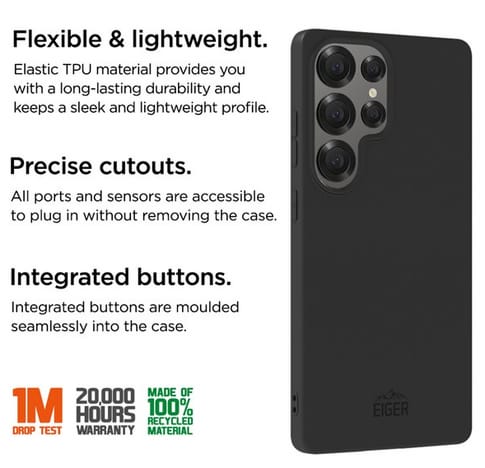 Eiger Galaxy S25 Ultra Grip Backcover Black (b2b)