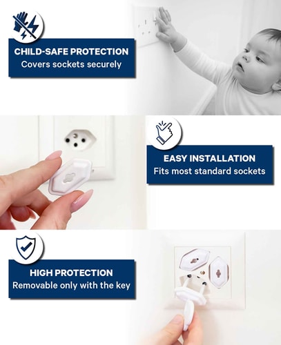 Esmée Steckdosenkappe, 7 Stk plus Sicherungsschlüssel