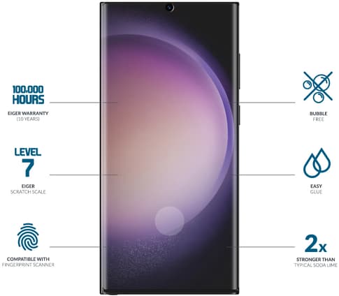 Eiger Galaxy S23 Ultra screen protector 3D Glas black