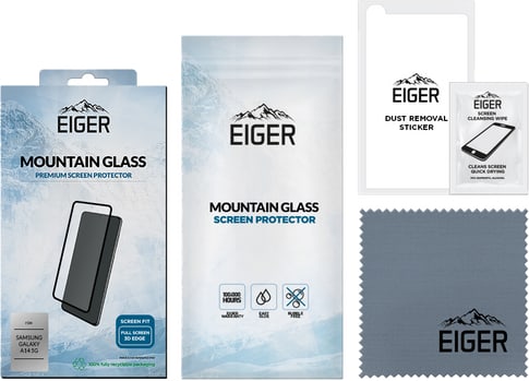 Eiger Galaxy A14 screen protector 3D Glas