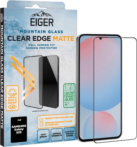 Eiger Galaxy S26 Clear Edge 3D Glass Matt Screen Protector
