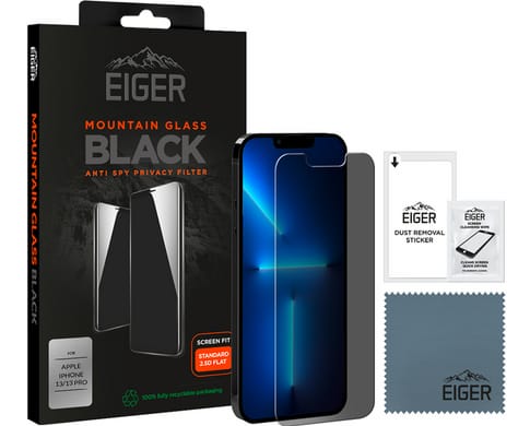 Eiger iPhone 13/13 Pro screen protector 2.5D Privacy black