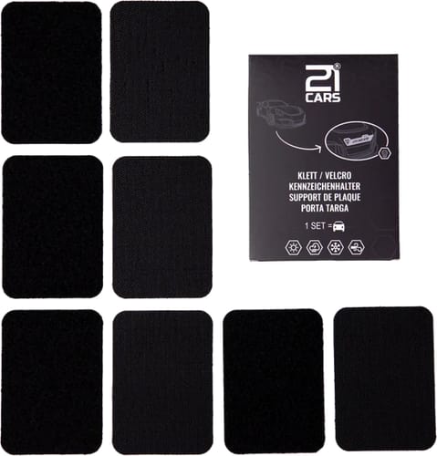 21 Cars Klett / Velcro Kennzeichenhalter black