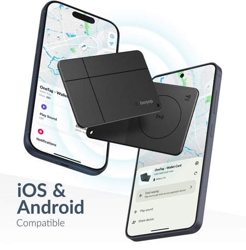 Beeep Wallet Card Tracker Apple Find My & Android Black