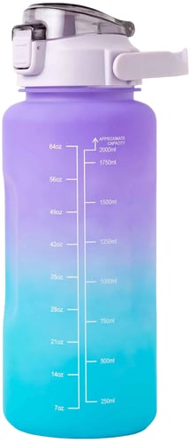 Apfelkiste Fitness Trinkflasche mit Zeit Markierung (2L)