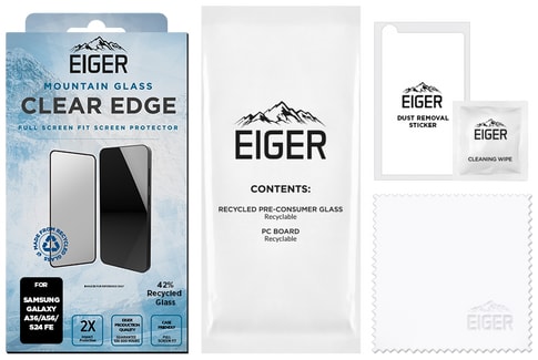 Eiger Galaxy A36/A56/S24 FE Clear Edge 3D Glass Screen Prote