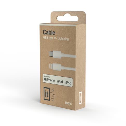 itStyle Basic Data Cable USB C to Lightning (1m) white