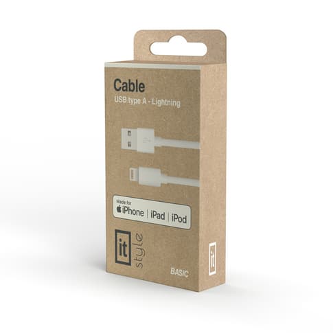itStyle Basic Data Cable USB A to Lightning (1m) white