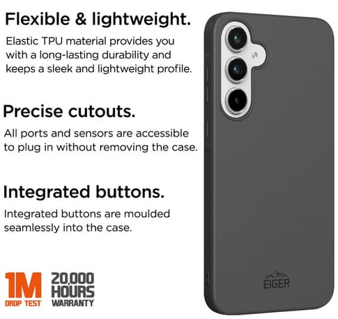 Eiger Galaxy A55 Grip Backcover Black (b2b)