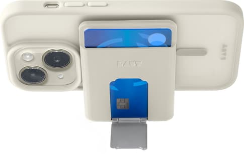 LAUT Flexi Prop Wallet with MagSafe light yellow