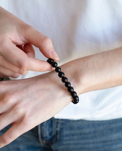 Esmée Natural Stone Bracelet Black Onyx