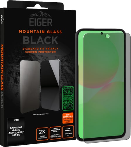 Eiger Galaxy A57/S25 FE/S26 FE Glass Screen Protector Privacy Black