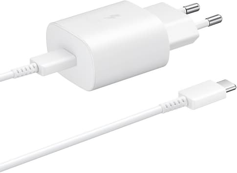 Samsung Charger 220V USB C fast charging 25W white