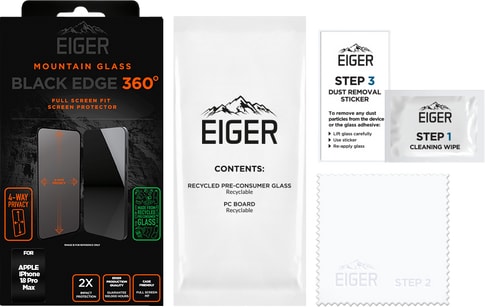 Eiger iPhone 18 Pro Max Black Edge 360 Screen Protector Privacy