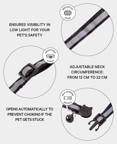 AK Kisten Basics Cat Collar AirTag Holder reflector/bell