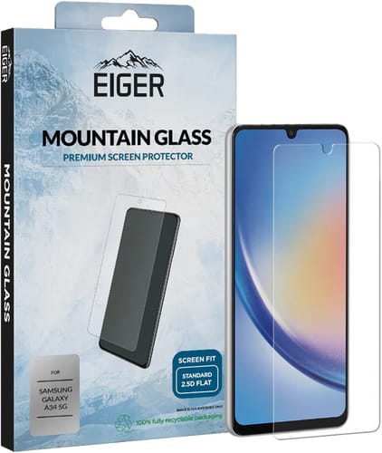 Bulk Eiger Galaxy A34 5G screen protector 2.5D (b2b)