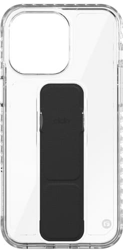 CLCKR iPhone 15 Pro Max Stand and Grip Backcover transparent and black