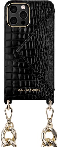 iDeal of Sweden iPhone 12/12 Pro Necklace Cover Croco Black