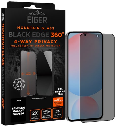Eiger Galaxy S25 Black Edge 360 Screen Protector Privacy