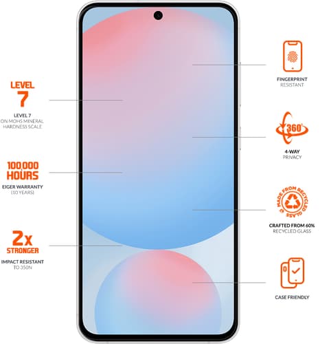 Eiger Galaxy S26 Black Edge 360 Screen Protector Privacy