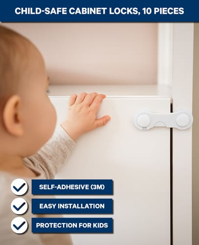 AK Kisten Basics Baby/Child Safety Lock Cabinet White 10pc