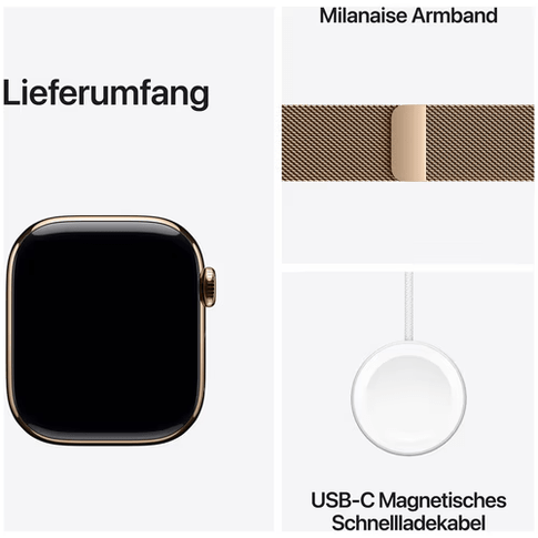 Apple Watch Series 11&nbsp;GPS+Cell 42mm&nbsp;Gold Tit w Gold ML