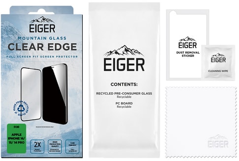 Eiger iPhone 16 / 15 screen protector 3D Glass