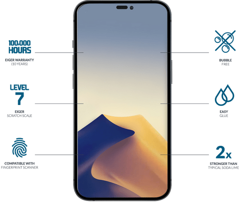 Eiger iPhone 14 Pro screen protector Glas flach